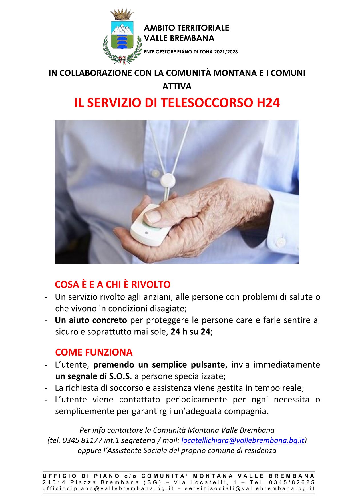 Immagine che raffigura Servizio di Telesoccorso H24